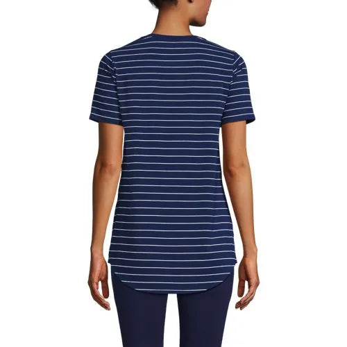 Women's Short Sleeve Power Performance Scoop Neck Curved Hem Tunic Tee