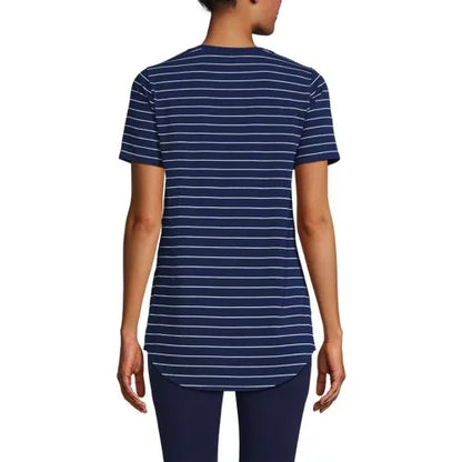 Women's Short Sleeve Power Performance Scoop Neck Curved Hem Tunic Tee