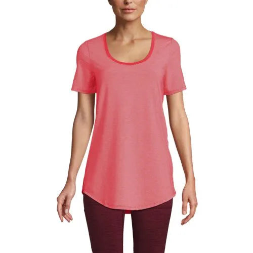 Women's Short Sleeve Power Performance Scoop Neck Curved Hem Tunic Tee