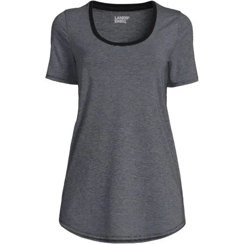 Women's Short Sleeve Power Performance Scoop Neck Curved Hem Tunic Tee
