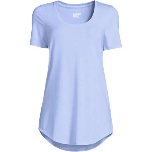 Women's Short Sleeve Power Performance Scoop Neck Curved Hem Tunic Tee