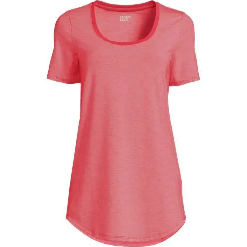 Women's Short Sleeve Power Performance Scoop Neck Curved Hem Tunic Tee