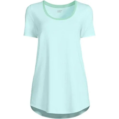Women's Short Sleeve Power Performance Scoop Neck Curved Hem Tunic Tee