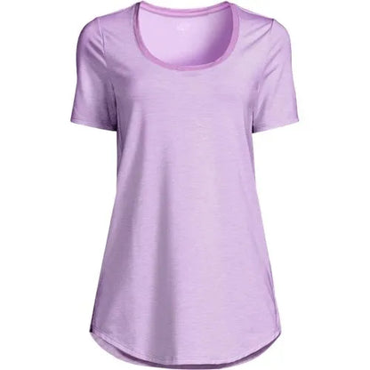 Women's Short Sleeve Power Performance Scoop Neck Curved Hem Tunic Tee