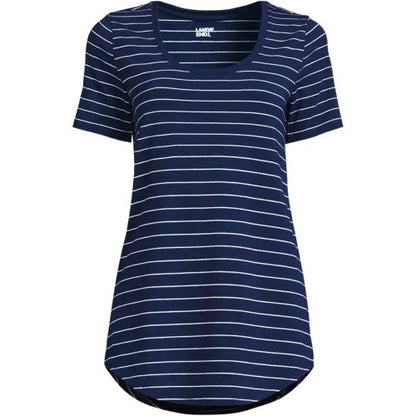 Women's Short Sleeve Power Performance Scoop Neck Curved Hem Tunic Tee