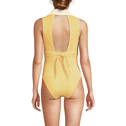 Women's Polo High Leg One Piece Swimsuit