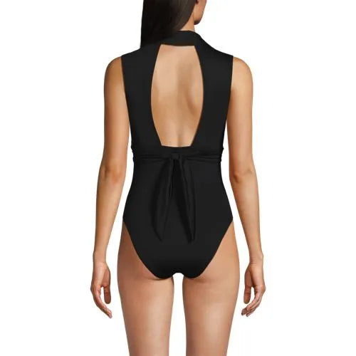 Women's Polo High Leg One Piece Swimsuit
