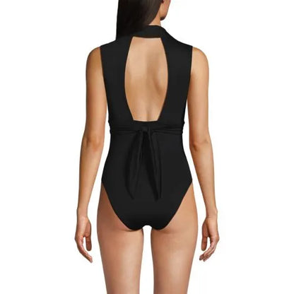 Women's Polo High Leg One Piece Swimsuit