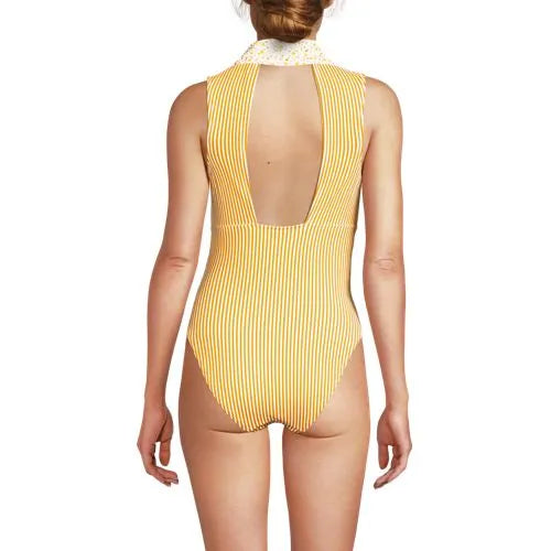 Women's Polo High Leg One Piece Swimsuit