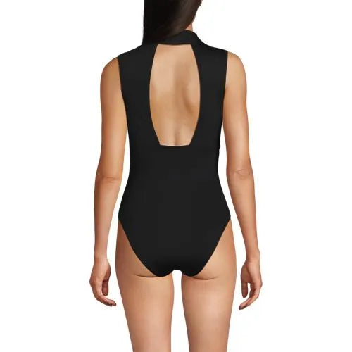 Women's Polo High Leg One Piece Swimsuit