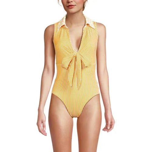 Women's Polo High Leg One Piece Swimsuit