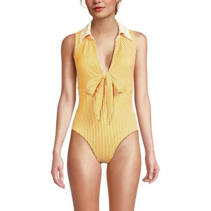 Women's Polo High Leg One Piece Swimsuit
