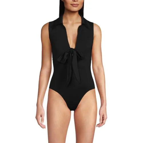 Women's Polo High Leg One Piece Swimsuit