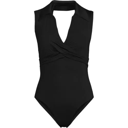 Women's Polo High Leg One Piece Swimsuit