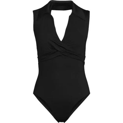 Women's Polo High Leg One Piece Swimsuit