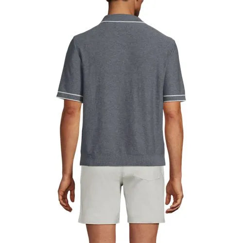 Men's Short Sleeve Cooling Zip Sweater Polo
