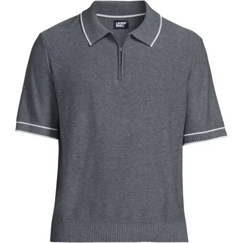 Men's Short Sleeve Cooling Zip Sweater Polo
