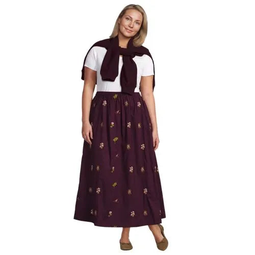 Women's Poplin Pull On Maxi Skirt