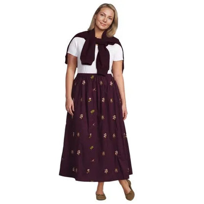 Women's Poplin Pull On Maxi Skirt