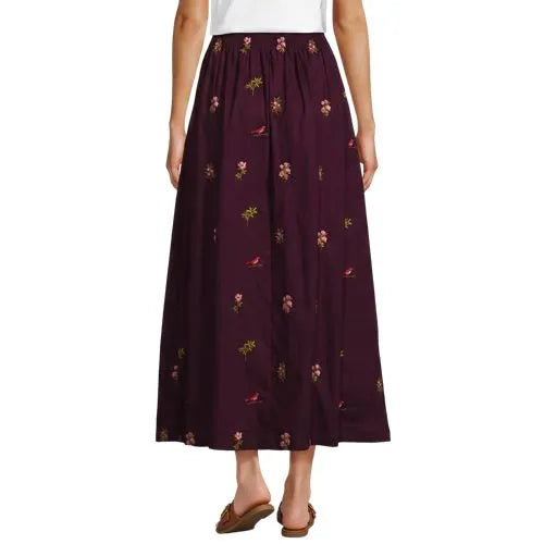 Women's Poplin Pull On Maxi Skirt