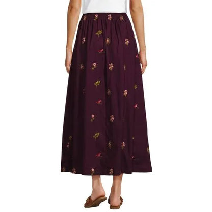 Women's Poplin Pull On Maxi Skirt