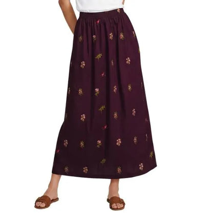 Women's Poplin Pull On Maxi Skirt