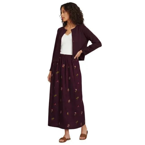 Women's Poplin Pull On Maxi Skirt
