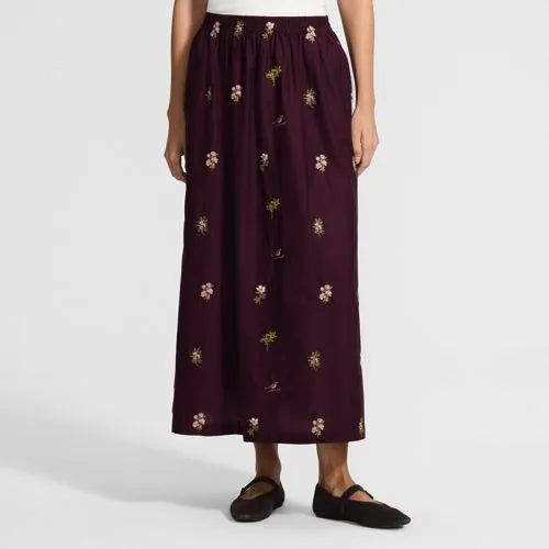 Women's Poplin Pull On Maxi Skirt