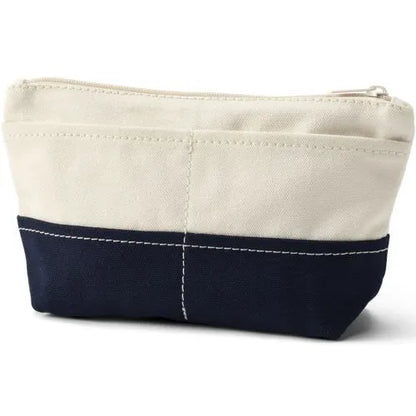 Embroidered Zipper Canvas Pouch