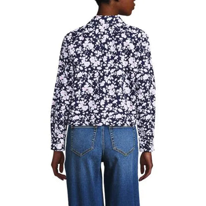 Women's No Iron Boxy Cropped Shirt