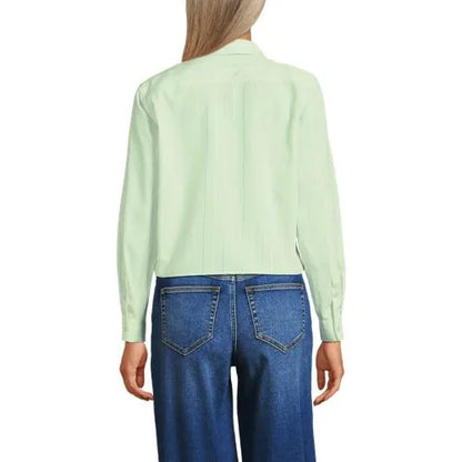 Women's No Iron Boxy Cropped Shirt