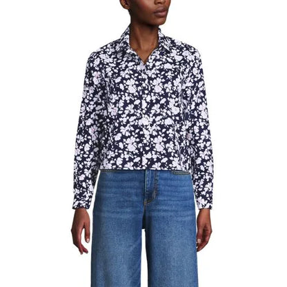 Women's No Iron Boxy Cropped Shirt