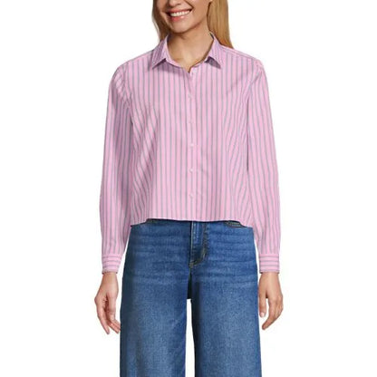 Women's No Iron Boxy Cropped Shirt