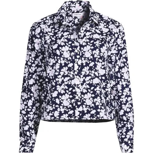 Women's No Iron Boxy Cropped Shirt