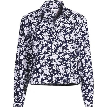 Women's No Iron Boxy Cropped Shirt