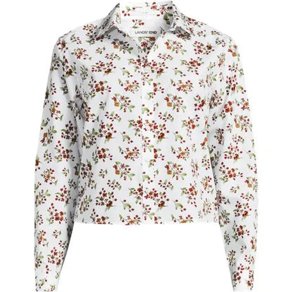 Women's No Iron Boxy Cropped Shirt