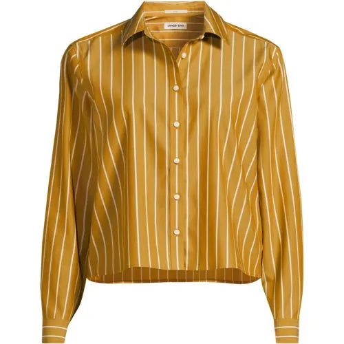 Women's No Iron Boxy Cropped Shirt