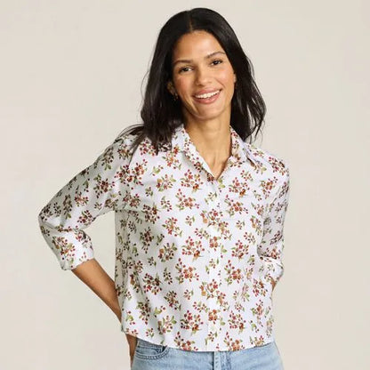 Women's No Iron Boxy Cropped Shirt