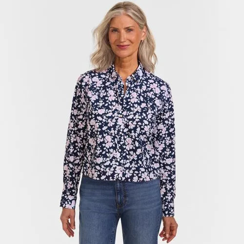 Women's No Iron Boxy Cropped Shirt