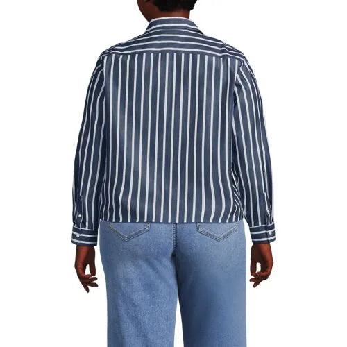 Women's No Iron Boxy Cropped Shirt