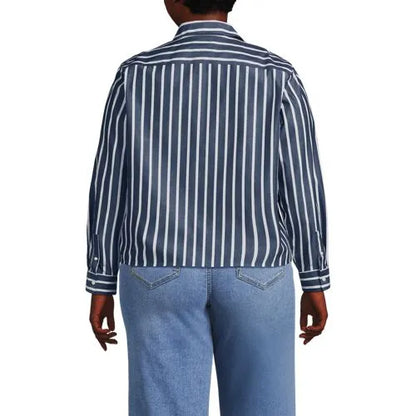 Women's No Iron Boxy Cropped Shirt