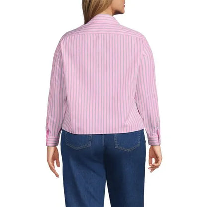 Women's No Iron Boxy Cropped Shirt