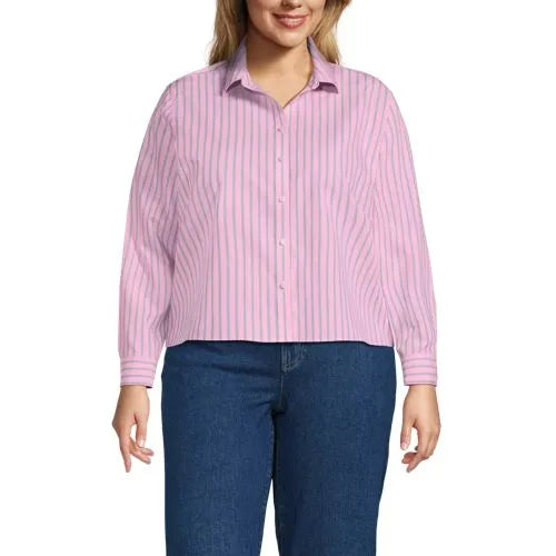 Women's No Iron Boxy Cropped Shirt