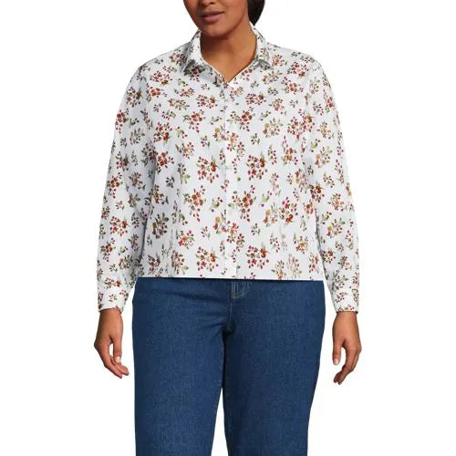 Women's No Iron Boxy Cropped Shirt