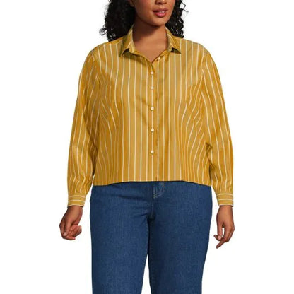 Women's No Iron Boxy Cropped Shirt