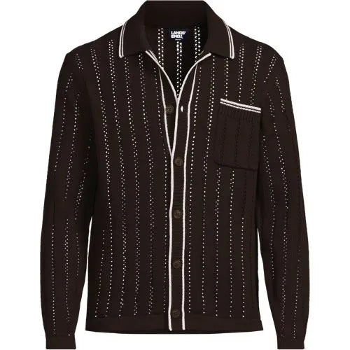 Men's Long Sleeve Button Through Summer Polo Cardigan