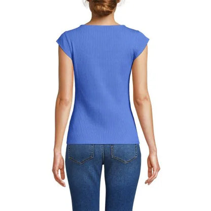 Women's Pointelle Cap Sleeve Top