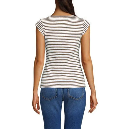 Women's Pointelle Cap Sleeve Top