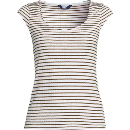 Women's Pointelle Cap Sleeve Top