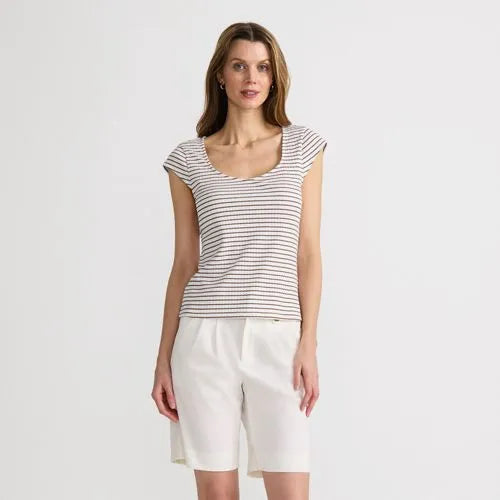Women's Pointelle Cap Sleeve Top